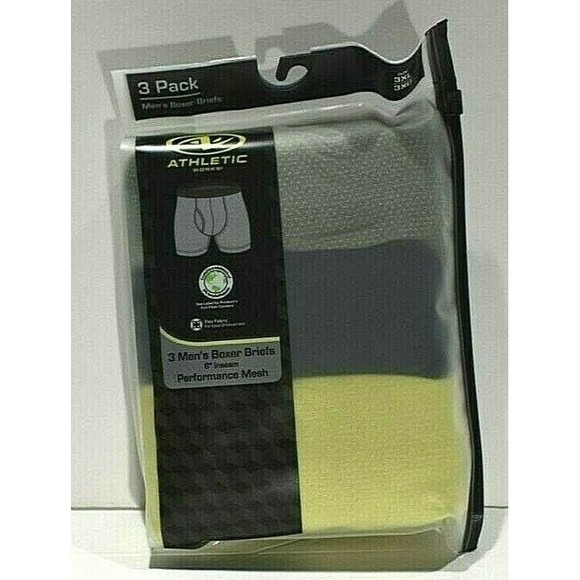 Athletic Works Men's Boxer Briefs 3 Pair per Package 6" Inseam Size 3XL - Picture 2 of 6